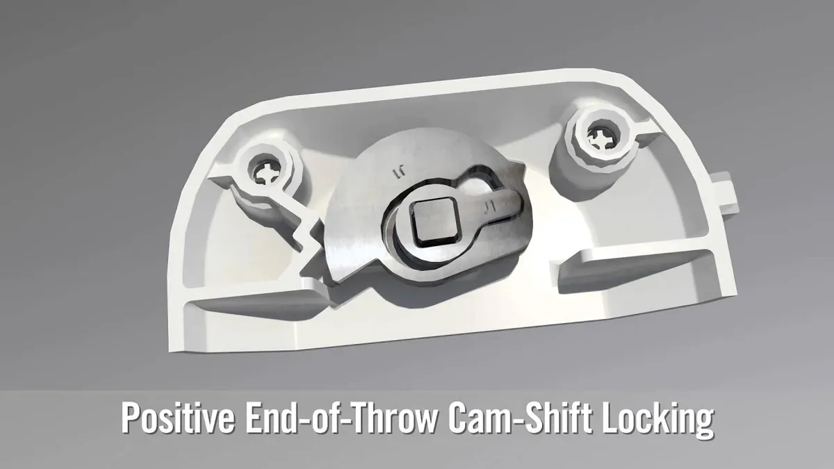 Mezzo cam lock hardware shown in a 3D cutaway